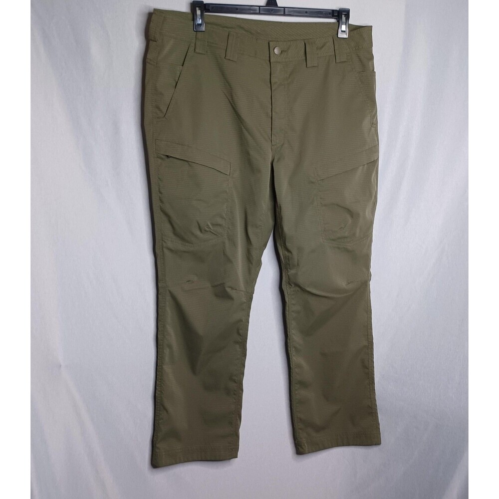 Duluth Pants Mens 40x30 Green Cargo Pockets Polyester Flat Front Outdoors Hiking
